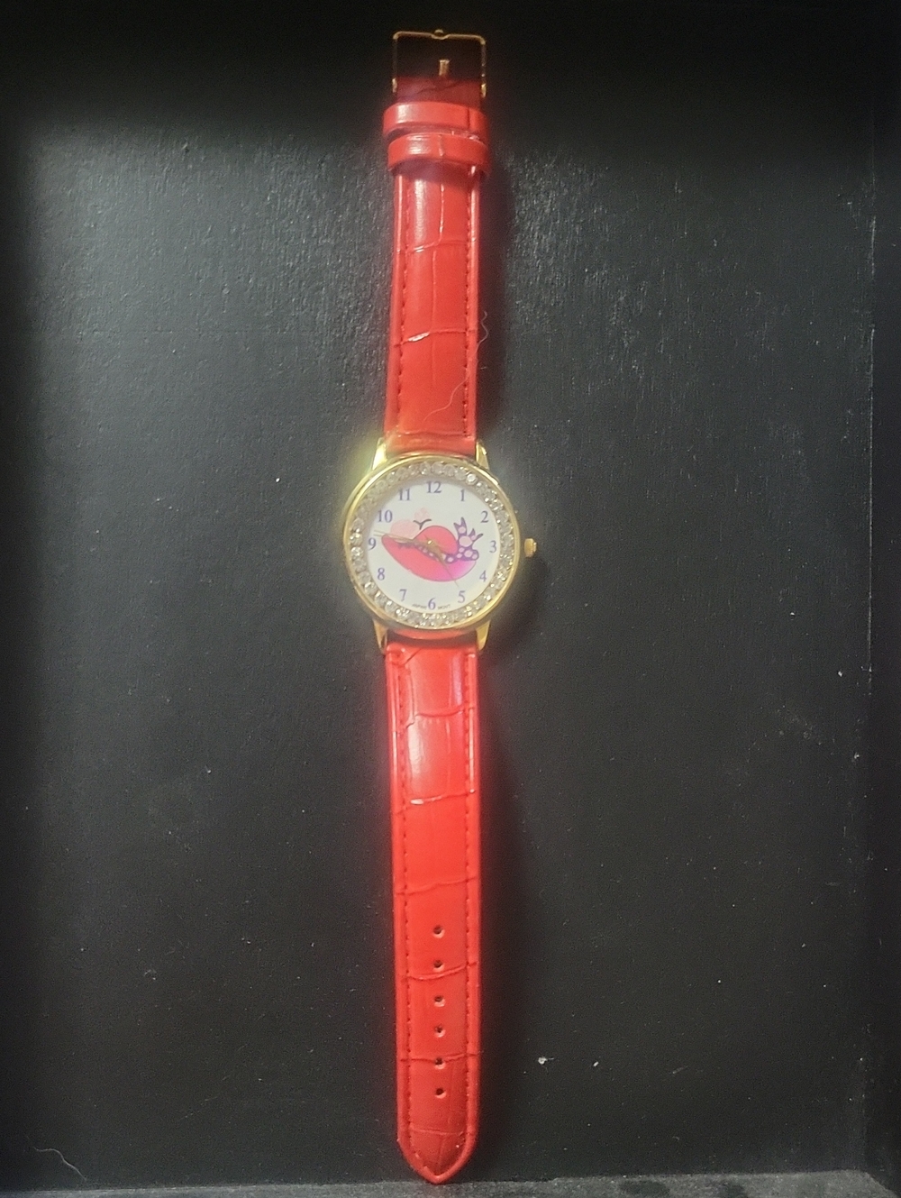 Vintage Leather Red Hat Society  Women's Fashion Watch